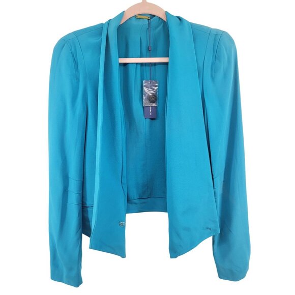 Rebecca Minkoff Turquoise 100% Silk Becky Jacket Medium New w/ Flaw $328 Retail - Picture 3 of 9